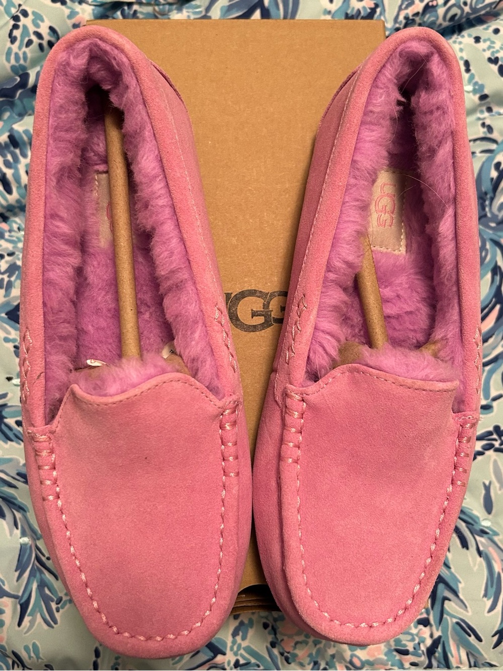 NWB Women’s Ansley Moccasin Slippers Shoes in Wild Flower Purple Womens Size 8